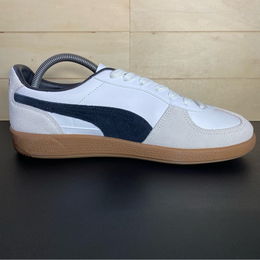 Puma Palermo Leather Sneakers Men's Size 9 Shoes White Vapor Gray Gum - Picture 3 of 11